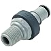 Colder NS4D24004 Polypropylene/ABS Tube Fitting, Insert, Shutoff, In-Line, 1/4" Insert x 1/4" NPT Male