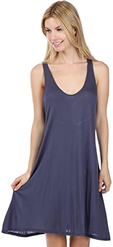 Le More Women's Isabella Back Detailed Micro Modal Short Dress Small Denim Blue