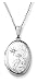 Sterling Silver Flower Oval w/ Diamond Accent, 18