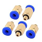 uxcell 真空継手　クイックリリース　プッシュインチューブ　ジョイント　5個入 4mm外径