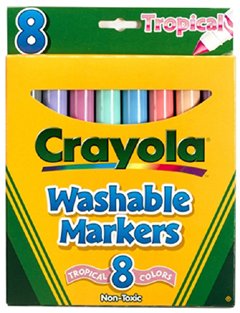 Childrens Toyshop  Toys : WASHABLE MARKERS TROPICAL CONICAL 88PK