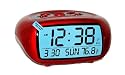 Equity 31038R LCD Calendar Alarm Clock with Temperature (Red)