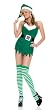 3Pc Christmas Elf Include Hat, Dress With Belt And Striped Stockings (Green;Small/Medium)