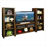 Urban Loft Entertainment Center with Bookcase Piers in Mocha