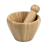 Home Basics Mortar and Pestle Bamboo