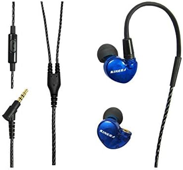 Kinera HiFi Hybrid Dual Balanced Dynamic+Experience Balance Armature Earphone,can change MMCX,Wired Stereo Sport Earbuds with Microphone for Running, Workout, GYM (Blue)