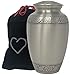 Beautiful Embossed Pewter Cremation Urn - Adult Metal Silver Cremation Urn - Momentful Life
