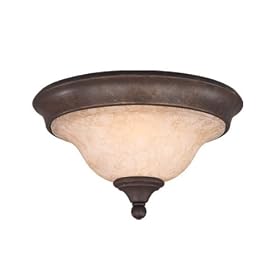 Esprit - 2 Light Small Flush Mount Ceiling Lighting Fixture - Sable Bronze - Beige Flake... by Vaxcel Lighting