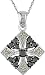 14K White Gold 1/2 ctw Black and Brown Diamond Pendant