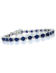 10.50ct Genuine Sapphire and Diamond Bracelet in 14Kt White Gold
