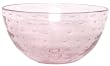 Hand Blown Glass with Rose Pink Bubbles Large Bowl 4.75"H