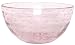 Hand Blown Glass with Rose Pink Bubbles Large Bowl 4.75"H