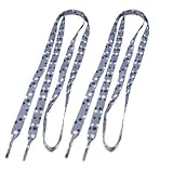 1cm Width Allover Star Pattern Gray Flat String Shoelace 44.9