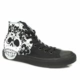 Converse All Star Skulls Hi Top - 9 Uk - Black & White - Fabric