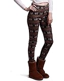 HDE Women Winter Knit Leggings Fleece Line Nordic Design Thermal Insulated Pants