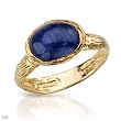 Ring With 1.15ctw Genuine Iolite Made in 14K/925 Gold plated Silver- Size 6.5 (Size 8)