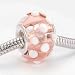 Murano Style Glass Lampwork Bumpy Bead Fits Pandora Peach Pink White 15mm (1)