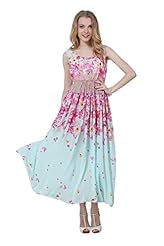 Sleeveless Tank Chiffon Summer Floral Print Prom Dress 