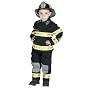 Jr. Fire Fighter Suit with helmet, size 4/6 (black)