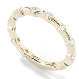 14K White, Rose or Yellow Gold 12-Stone Moissanite Stackable Ring