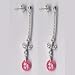Pink Briolette Flowerpot Silver CZ Earrings
