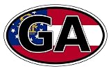 Georgia US GA on State Flag Car Bumper Sticker Decal Oval
