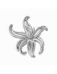 14K White Gold Flower Brooch -- LIFETIME WARRANTY