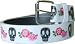 White ROSE SKULL Design Genuine Leather Punk Rock Belt