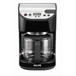 Krups KM611850 12-Cup Precision Coffee Maker with Glass Carafe, Black