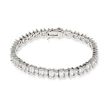 Eve's Addiction Sparkling Baguette Cut CZ Tennis Bracelet