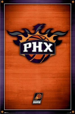 Phoenix Suns (New Logo) Sports Poster Print - 24x36 custom fit with RichAndFramous Black 24 inch Poster Hangers