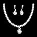 Bridal Wedding Jewelry Set Crystal Pearl Exquisite Necklace Silver