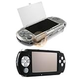 Clear Clip On Crystal Hard Case + Black Soft Silicone Skin Case for Sony PSP 2000 3000