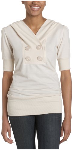 Miss Chievous Juniors' Solid Hooded 3/4 Sleeve Top