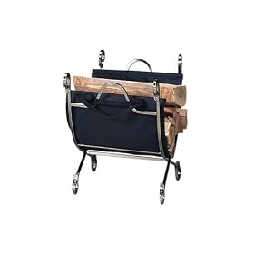 UniFlame Polished Iron Finish Log Rack W  Canvas Carrier by UniFlame