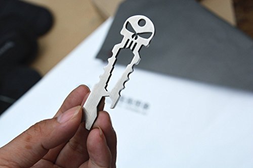 EDC Punisher Skull Multi-functional Survival Pocket Tool Keychain Self Defense