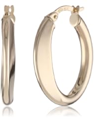 14k Yellow Gold Small Oval Hoop Earrings