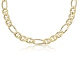 14K Solid Yellow and White Gold, 2 Two Tone, Figarucci Link Chain Necklace 9mm (W) 30 inch (L). 41HJDjzP%2BXL. SL160 14K Solid Yellow and White Gold, 2 Two Tone, Figarucci Link Chain Necklace 9mm (W) 30 inch (L).