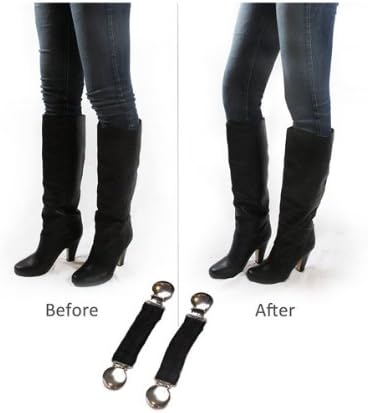 Boot Clips, Boot Straps Stirrups -- Boot Snugs Boot Straps Pant Clips for Smooth Jeans in Boots (1 Pair, Black)
