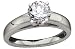 Jewelry : 14k White Gold Round Brilliant Cut Cathedral Solitaire Ring (1 ct, I, I1), Size 4