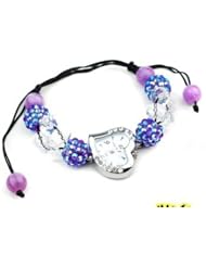 Kungfu Tea Fashion Crystal Bracelet Womens Watch (Purple)