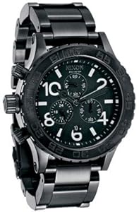 Nixon 42-20 Chrono Black Dial Steel Mens Watch A037001