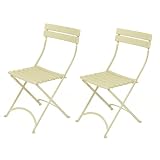 Set of 2 Metal Chairs - Cream