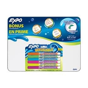 Expo Washable Dry Erase Markers & Learning White Board Combination Pack