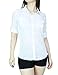 Fandsway Womens Office to Casual Button Down Shirt with Roll-up Sleeve