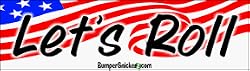 Let's Roll - patriotic bumper stickers (Medium 10x2.8 in.)