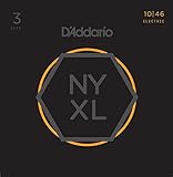 D'Addario NYXL1046 Nickel Plated Electric Guitar Strings, Light, 3 Sets