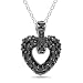 Sterling Silver 1 CT TGW Black Spinel Heart Pendant With Chain