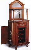 Mahagony Elegant Wine Rack Bar Mirror Storage Cabinet