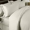 1200 Thread Count California King Siberian Goose Down Comforter 8 PC Bed in a Bag, Ivory Damask Stripe